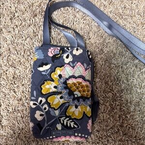 Vera Bradley Floral Crossbody Bag - Gray and Yellow